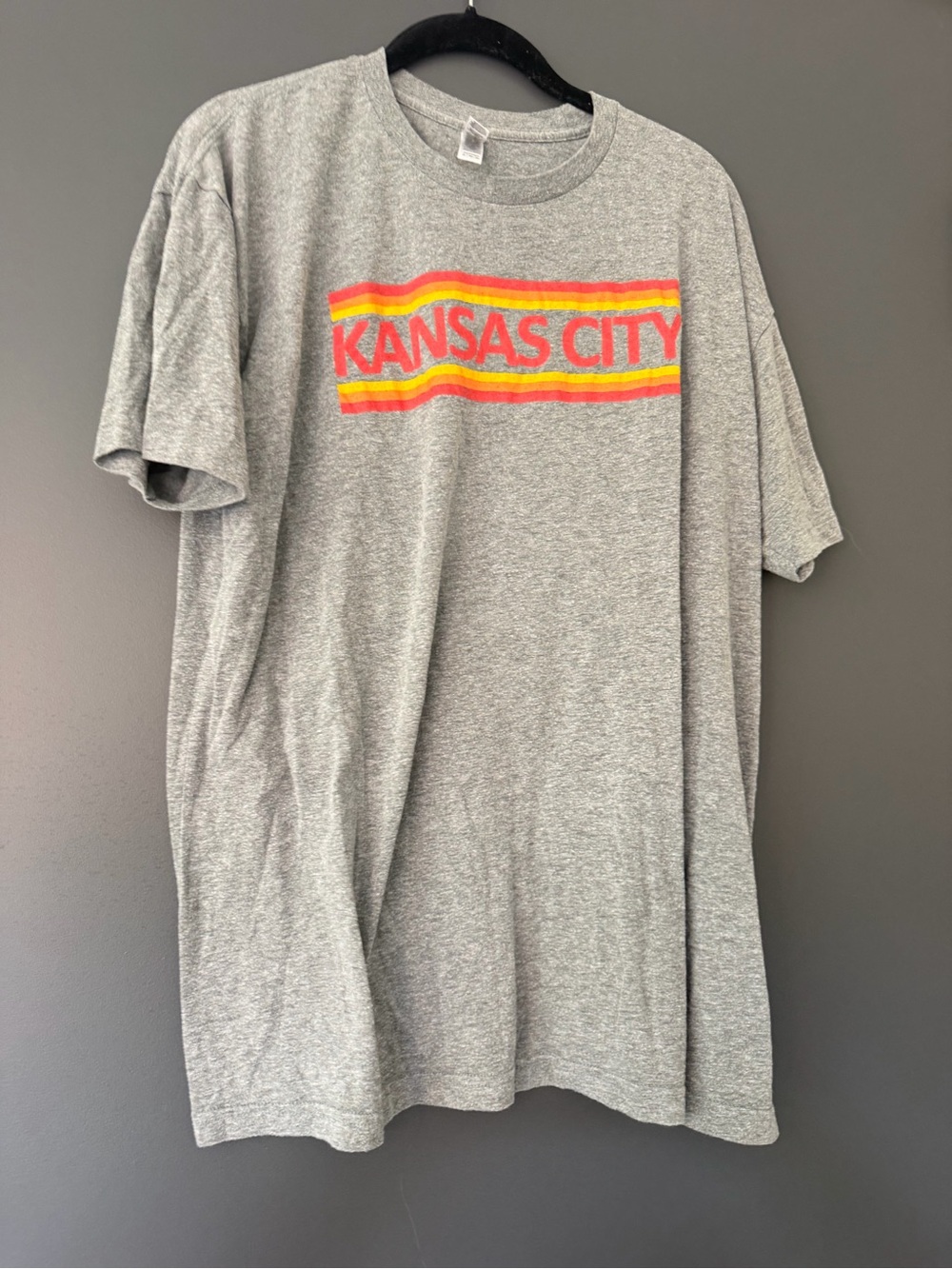 American Apparel Grey Kansas City Stripe Graphic Tee